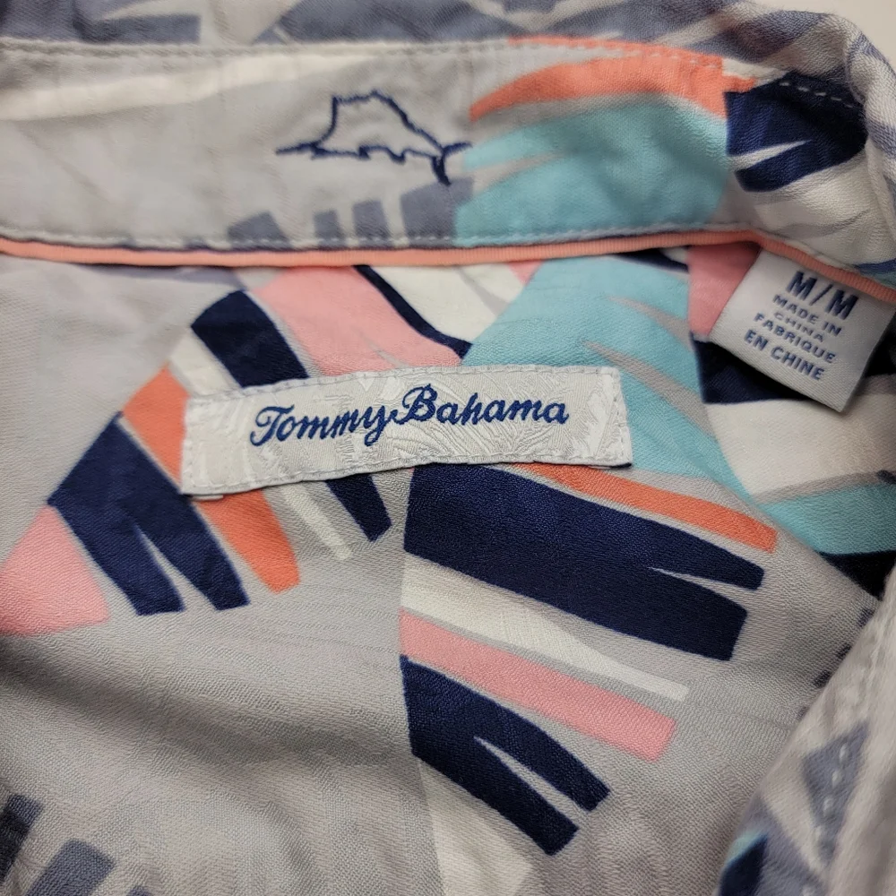 Tommy Bahama Multicolor Floral Jacquard Short Sleeve Shirt M - Picture 6 of 6